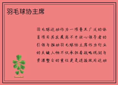 羽毛球协主席